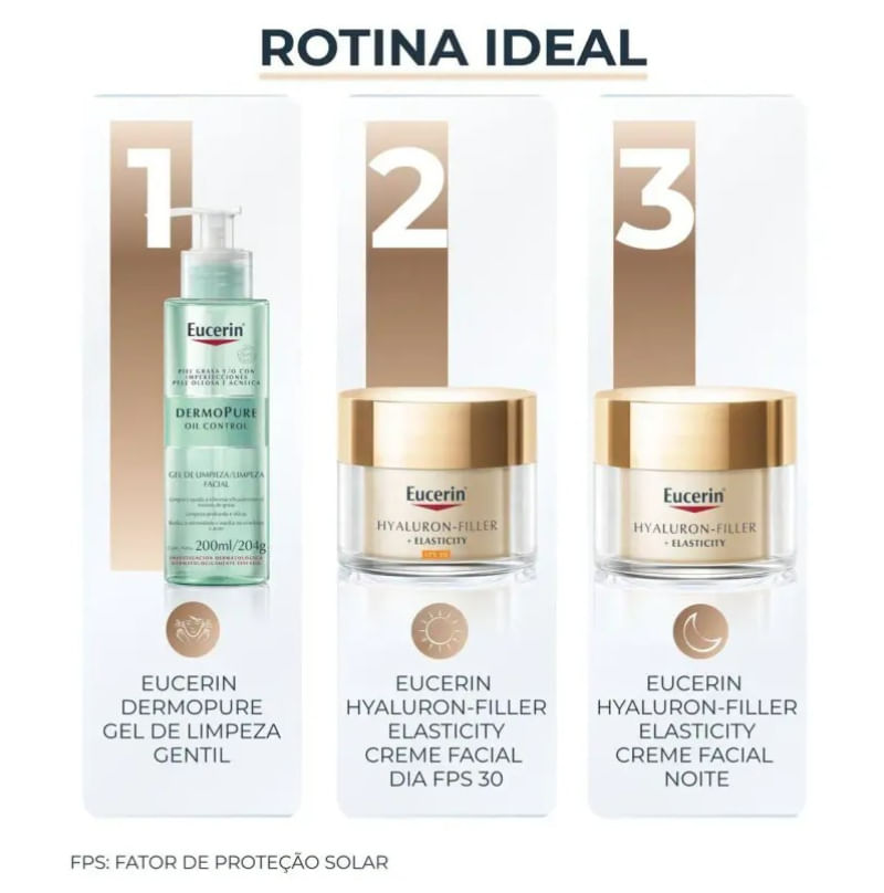 CREME FACIAL ANTI-IDADE EUCERIN HYALURON-FILLER + ELASTICITY NOITE 50G
