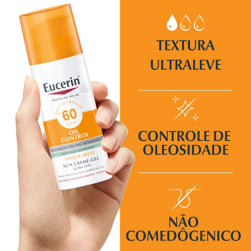 Protetor Solar Eucerin - Gel-Creme Oil Control FPS 60