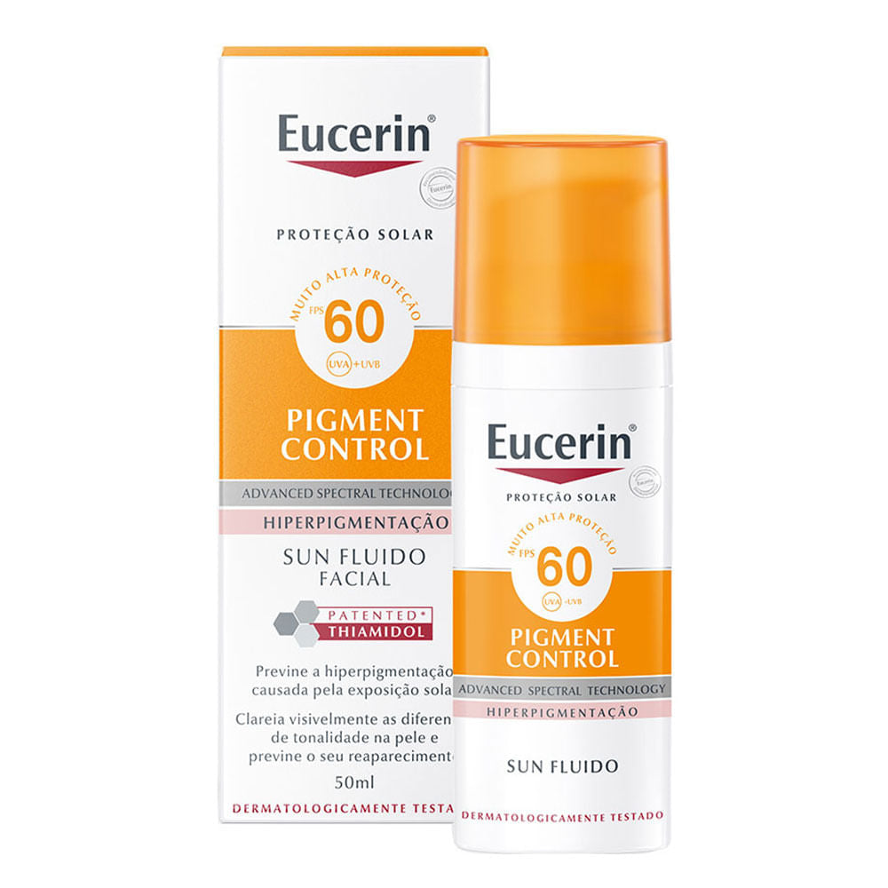 Protetor Solar Facial Eucerin Sun Fluido Anti-pigment FPS 60 - 50ml