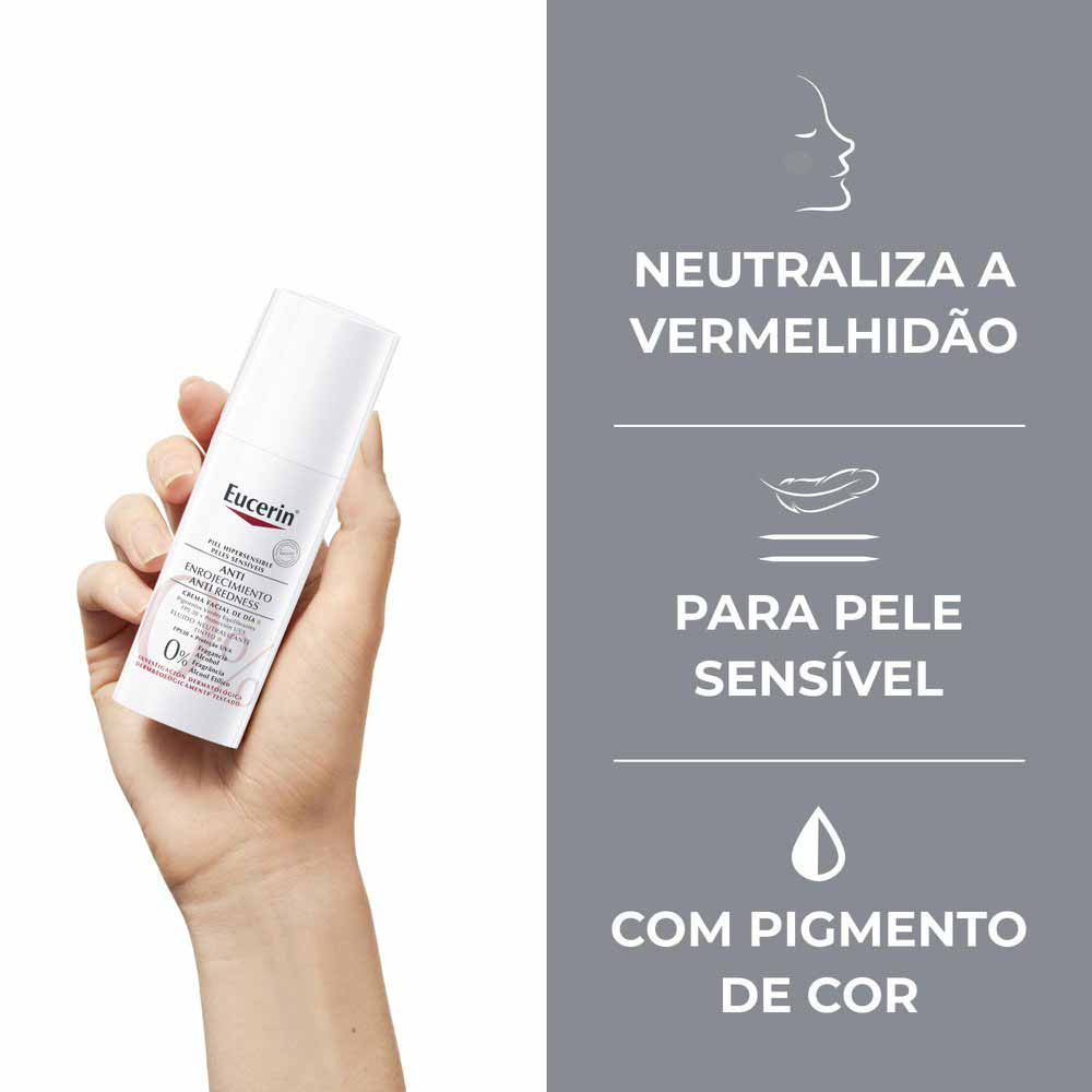 EUCERIN Creme Facial Antivermelhidão Anti-Redness Peles Sensíveis FPS30 50ml