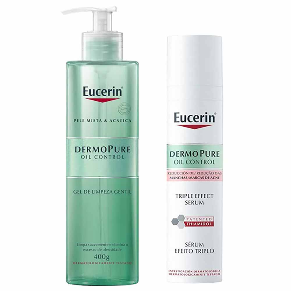 Eucerin Dermo Pure Oil Control Kit – Sérum Efeito Trilho + Gel de Limpeza