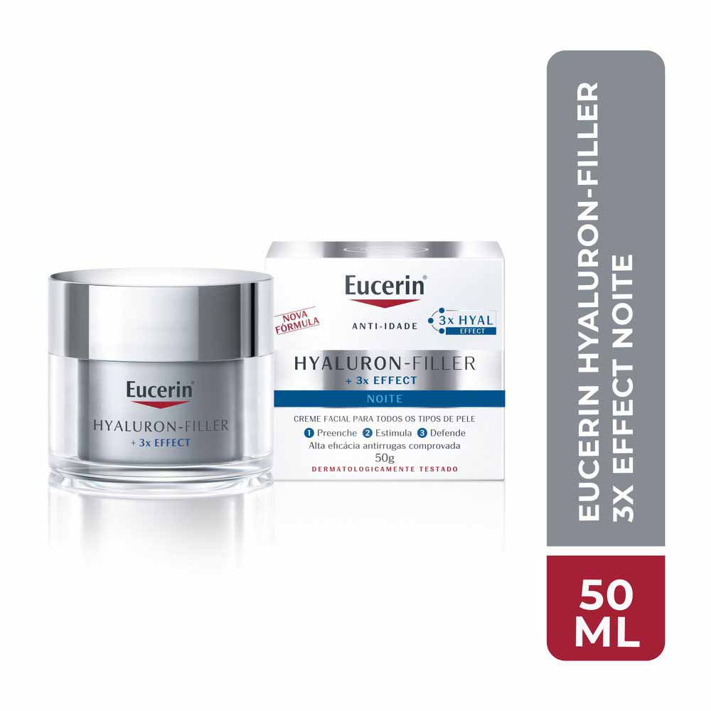 EUCERIN Creme Hidratante Facial Anti-Idade Noite Hyaluron-Filler 50ml